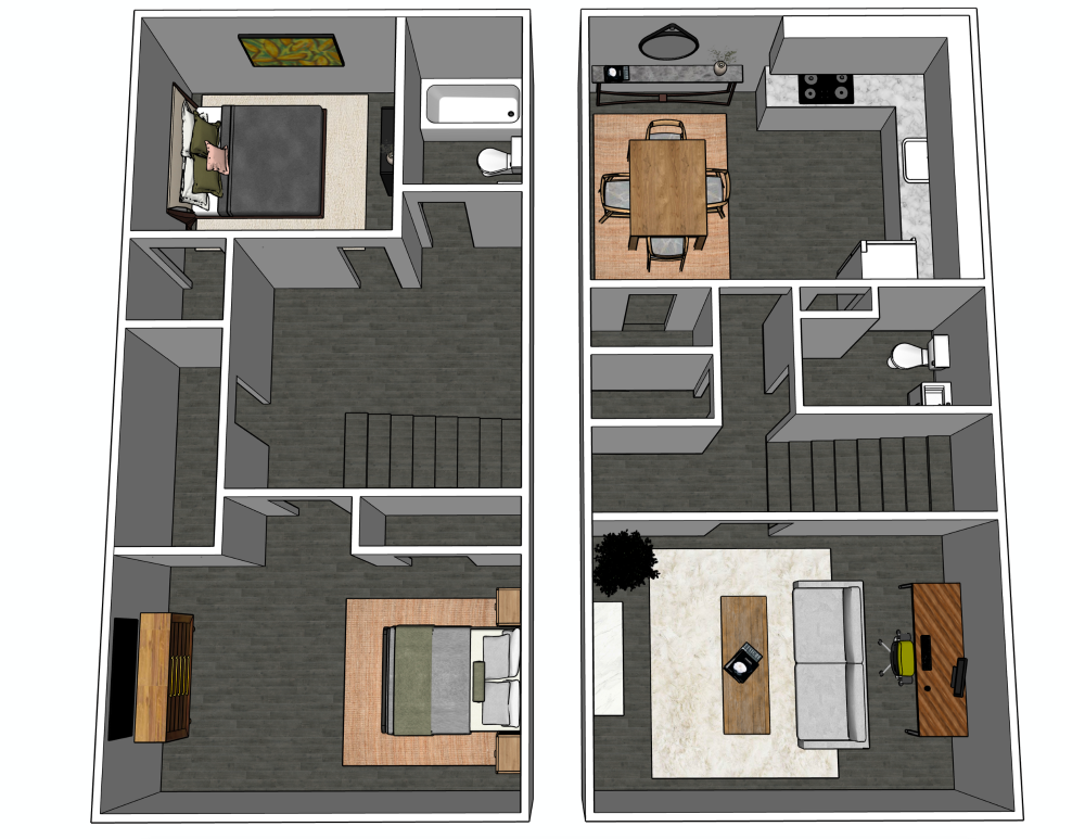 A2 3D Floor plan rendering